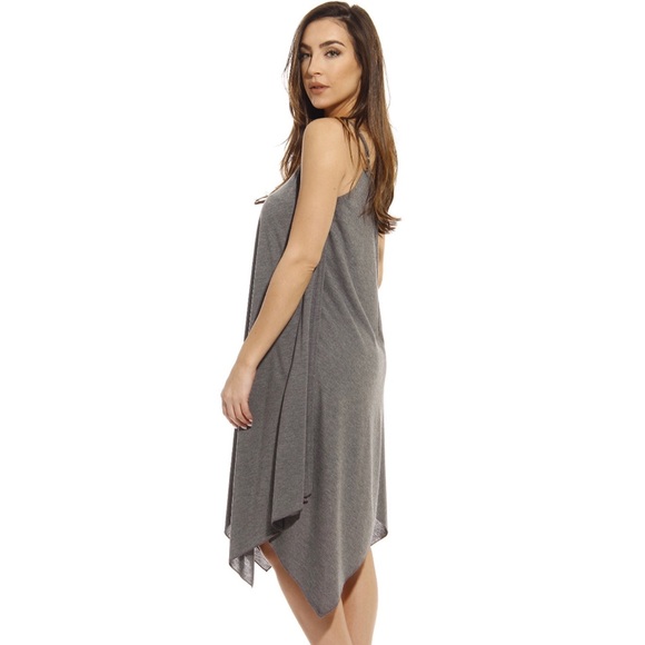 💥 CLEARANCE Handkerchief Hem Jersey Knit Cami Midi Dress - Picture 2 of 3